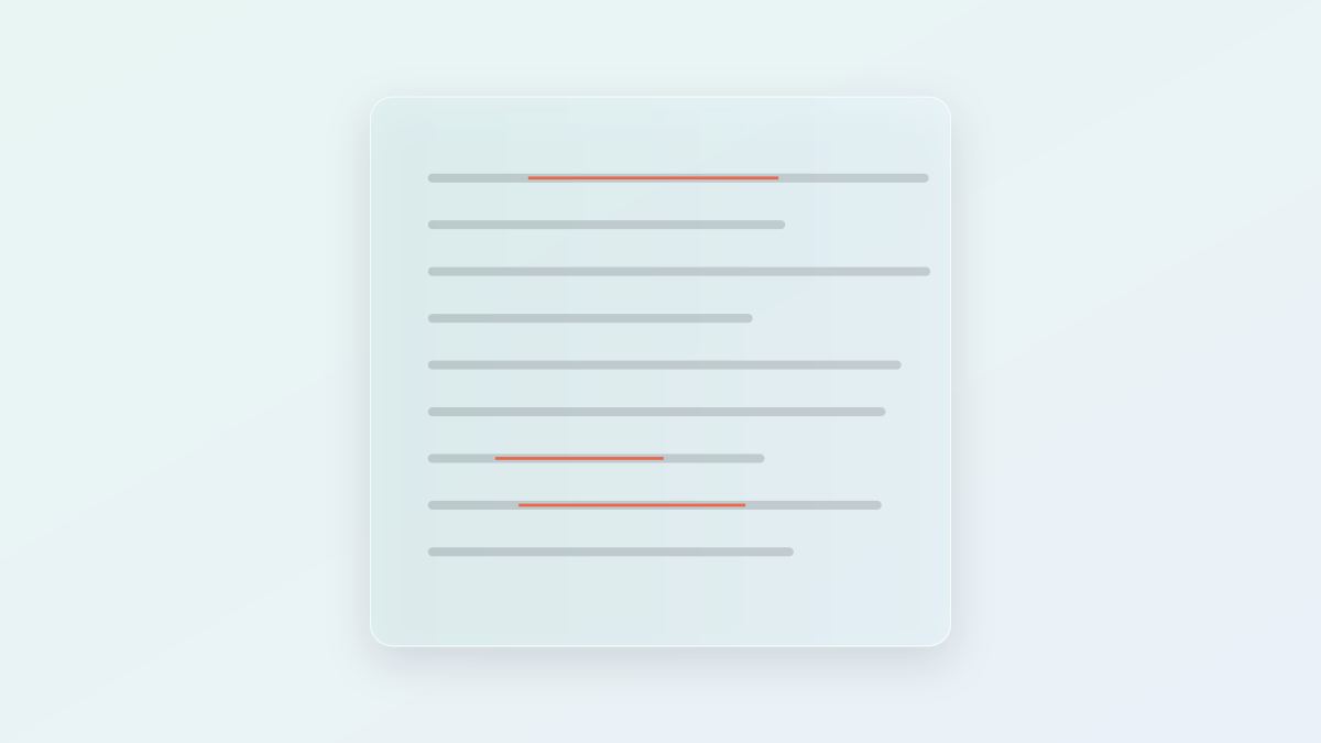 A marked-up page on a pale mint background.
