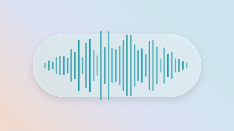 A dictation waveform in a frosted glass panel.