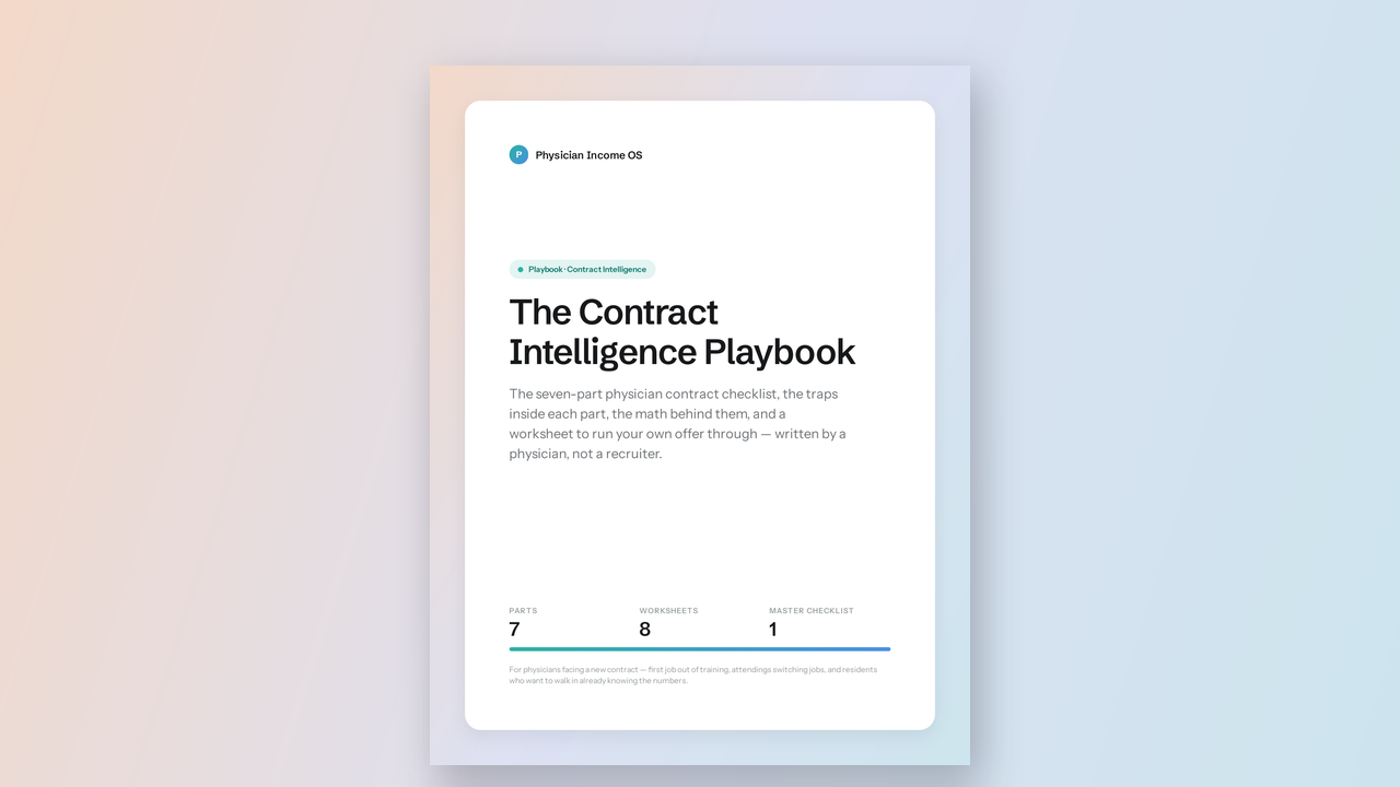 Cover of The Contract Intelligence Playbook: 7 parts, 8 worksheets, one master checklist.