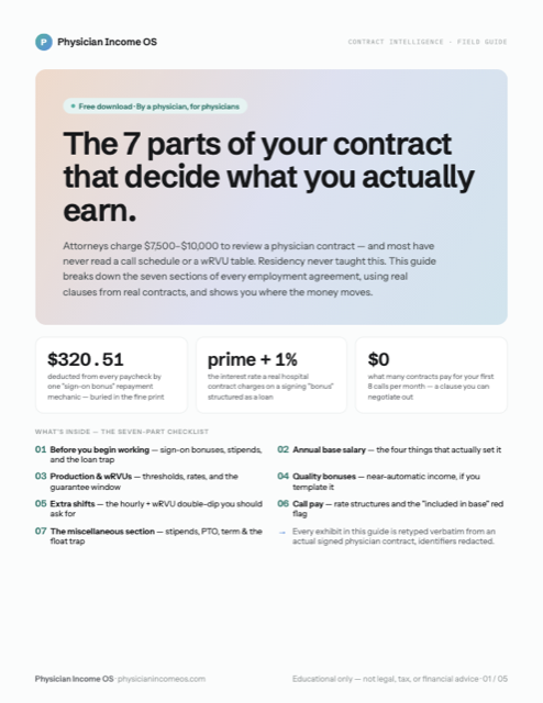 Page one of the guide: The 7 parts of your contract that decide what you actually earn.